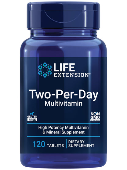 Life Extension Two-Per-Day Multivitamin - Packed with Over 25 Vitamins, Minerals & Extracts -Vitamins B6, C, D - Zinc - Two-Month Supply - OmniHealth US