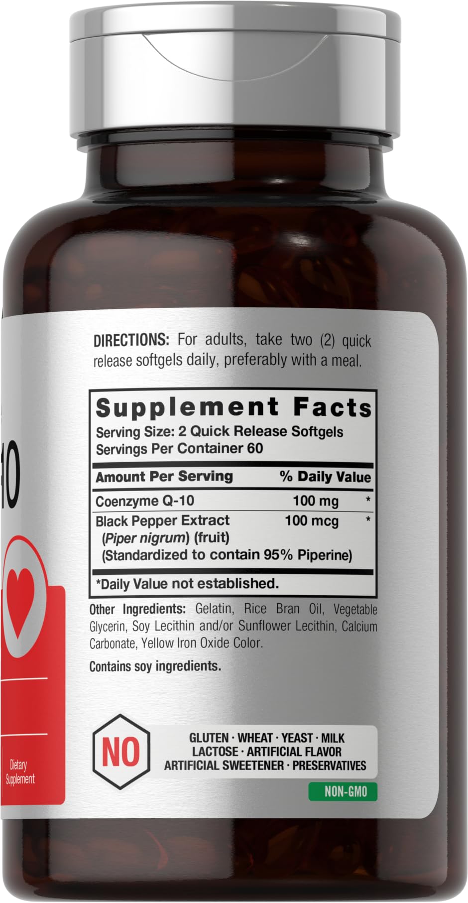 Horbäach CoQ10 100mg Softgels | 120 Count | Non-GMO and Gluten Free Supplement - OmniHealth US