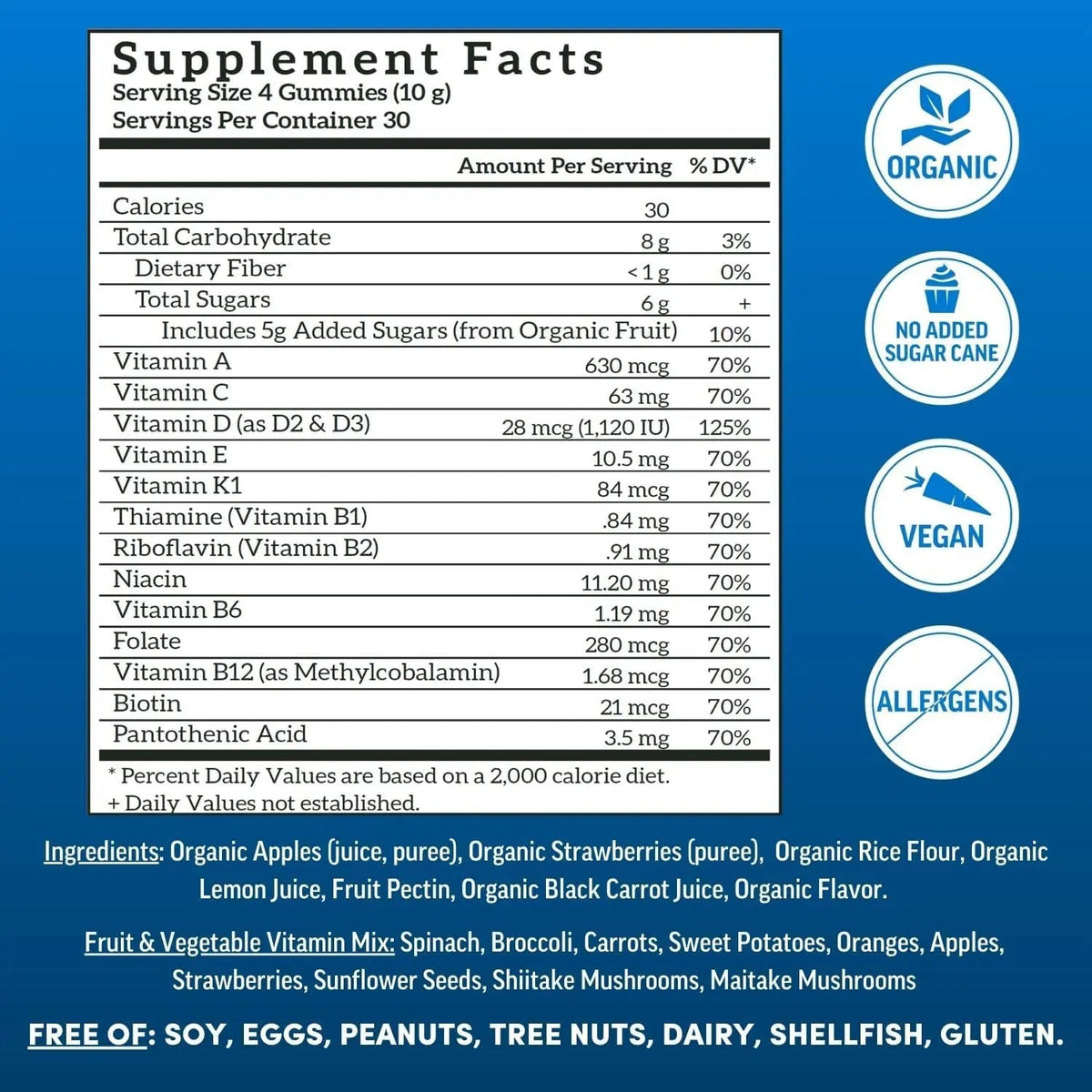 Llama Naturals Multivitamin for Men, Vegan, Organic Gummies with Vitamin D, C and K, Men's Real Fruit Gummy Vitamins Llama NaturalsBuy Supplements Australia