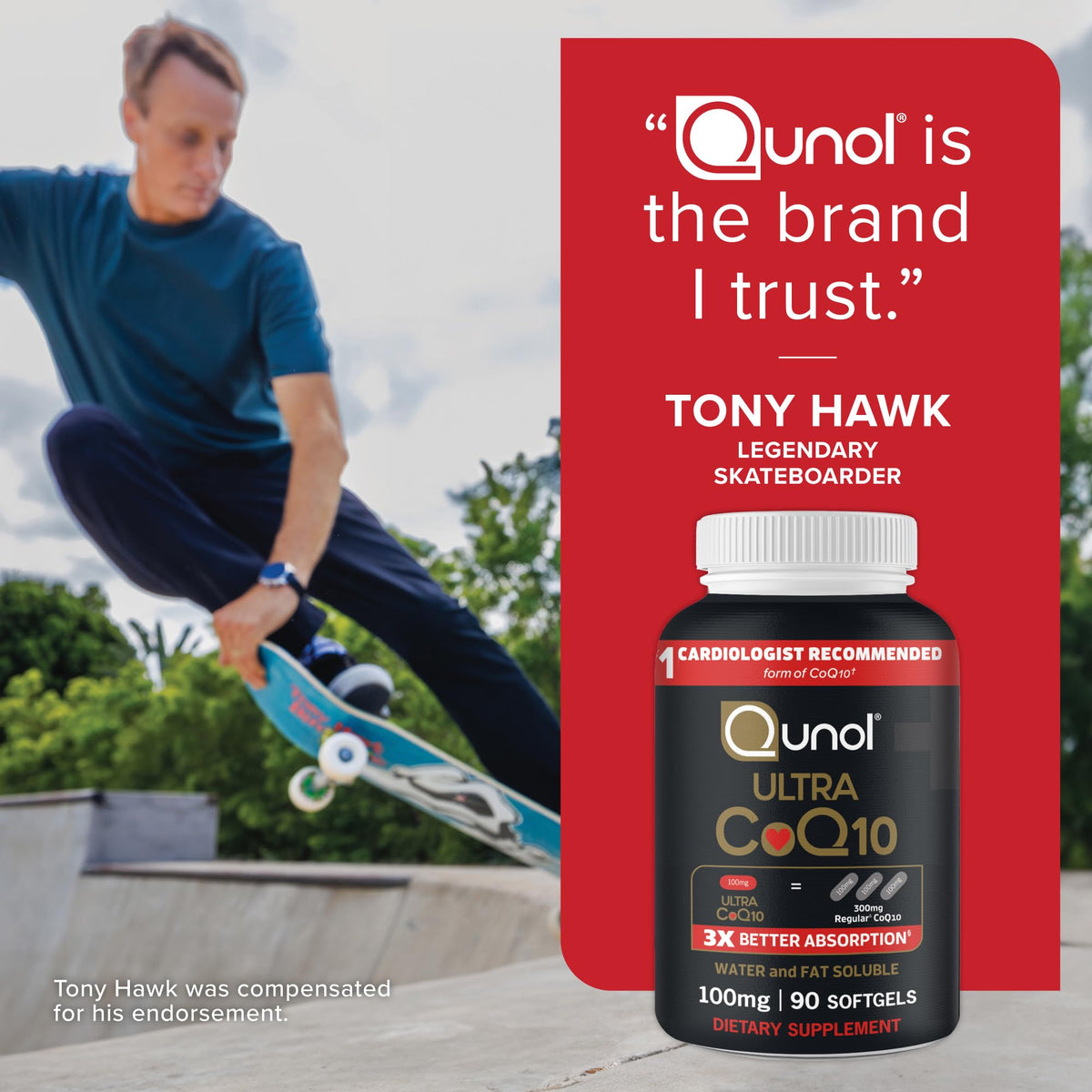Qunol Ultra CoQ10 100mg Softgels- 3x Better Absorption, Antioxidant for Heart Health & Energy Production, Coenzyme Q10 Vitamins - OmniHealth US