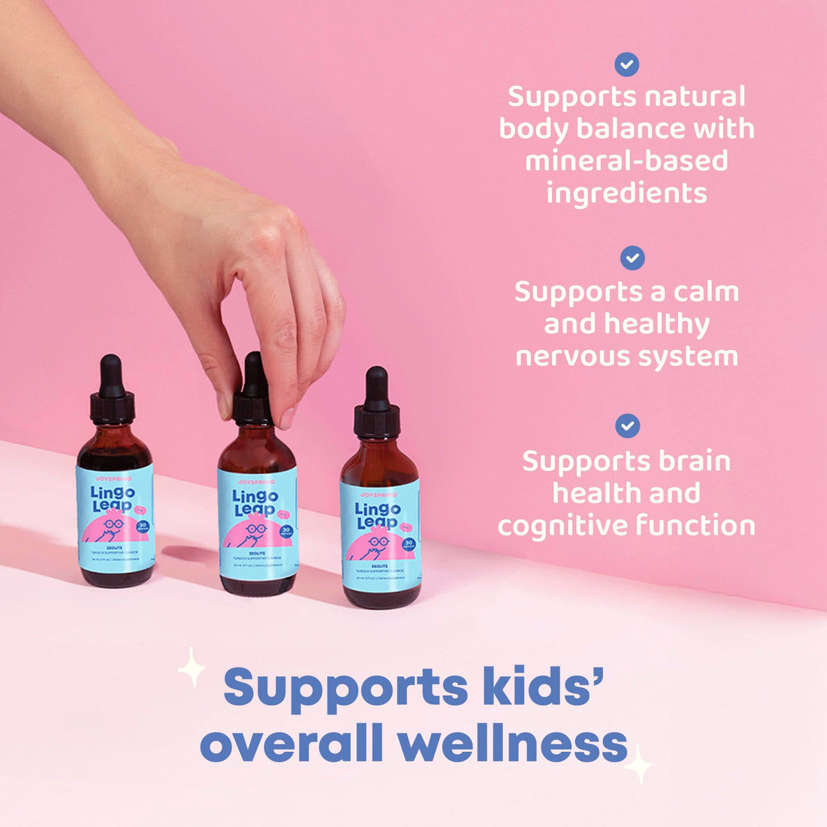 JoySpring LingoLeap – Liquid Kids Formula with Zeolite Clinoptilolite, Methylated B12 & Vitamin D3 | Gentle Daily Support for Kids’ Wellness - OmniHealth US