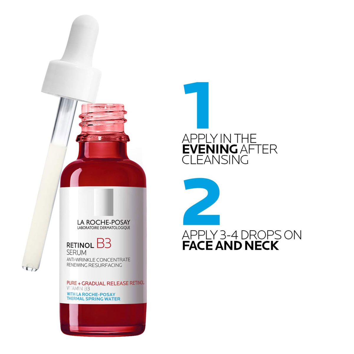 La Roche-Posay Pure Retinol Face Serum with Vitamin B3, Anti Aging Face Serum for Lines, OmniHealth US