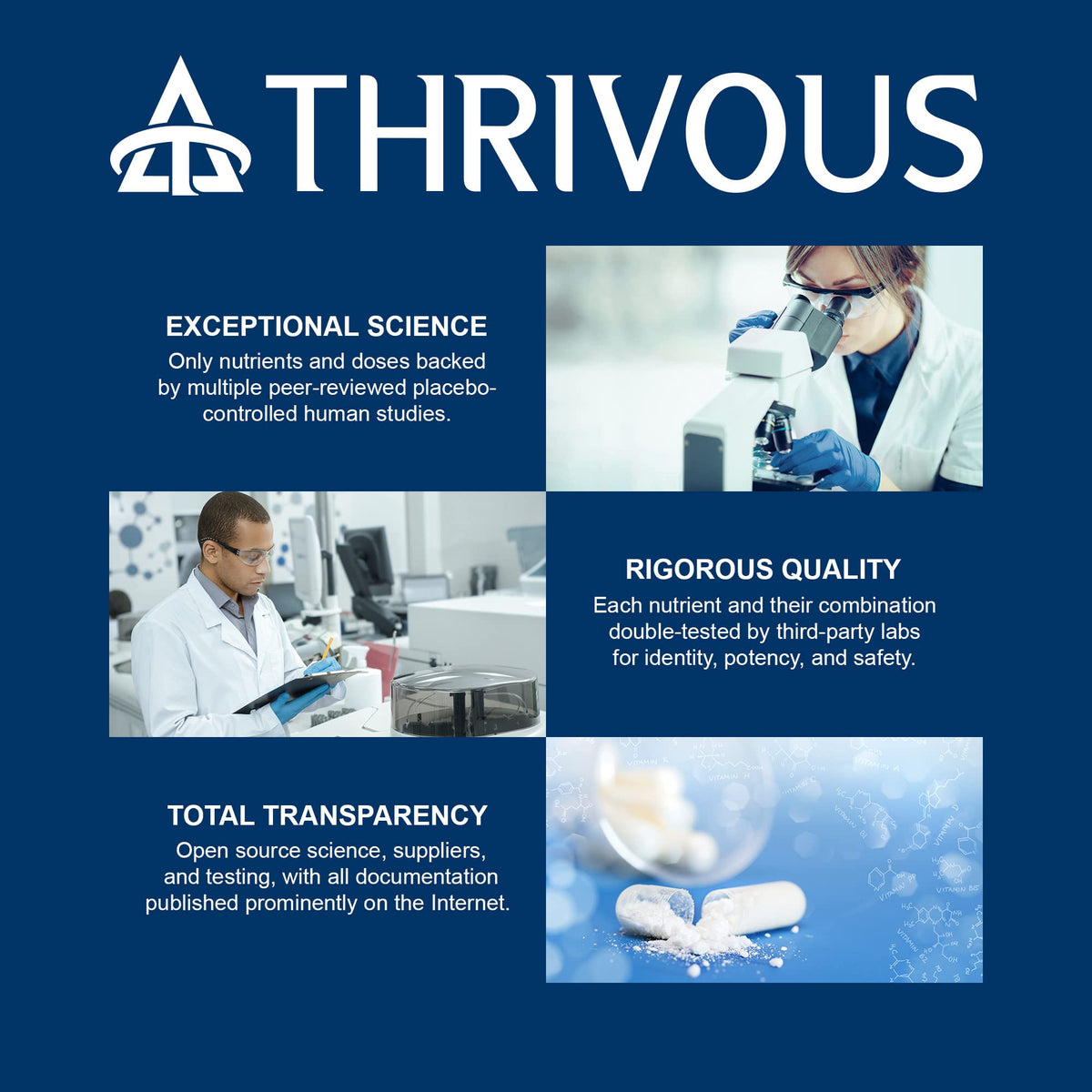 Thrivous Clarity Daily Nootropic – Cognitive Support & Mood Formula with Bacopa (Synapsa®), L-Theanine, Rhodiola Rosea, Vitamin B Complex - OmniHealth US