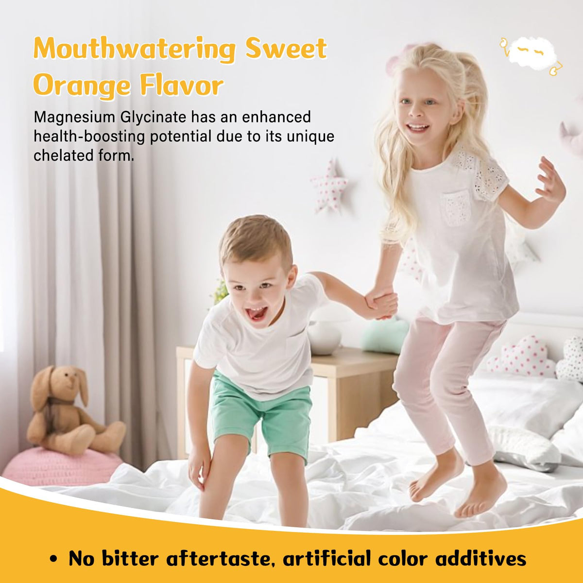 Magnesium Glycinate Gummies for Kids & Adults - Magnesium Glycinate 300mg Chewable Supplement - Promotes Sleep, Muscle, Relaxation (60Count) - OmniHealth US