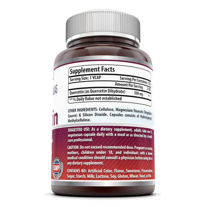 Amazing Formulas Quercetin 500mg 120 Veggie Capsules Supplement - Non-GMO - Gluten Free - Supports Overall Health & Well Being - OmniHealth US