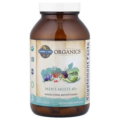 Garden of Life Organics Men's 40+ Multivitamin with Prostate Support, B12 & Vitamins – Vegan Daily Whole Food Multivitamin - OmniHealth US