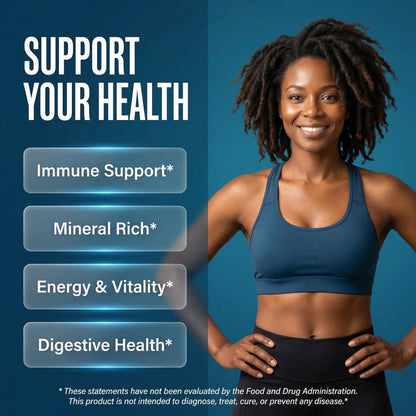 Clean Nutraceuticals Sea Moss Black Seed Oil Ashwagandha Turmeric Bladderwrack Burdock & Vitamin C Vitamin D3 with Elderberry - OmniHealth US
