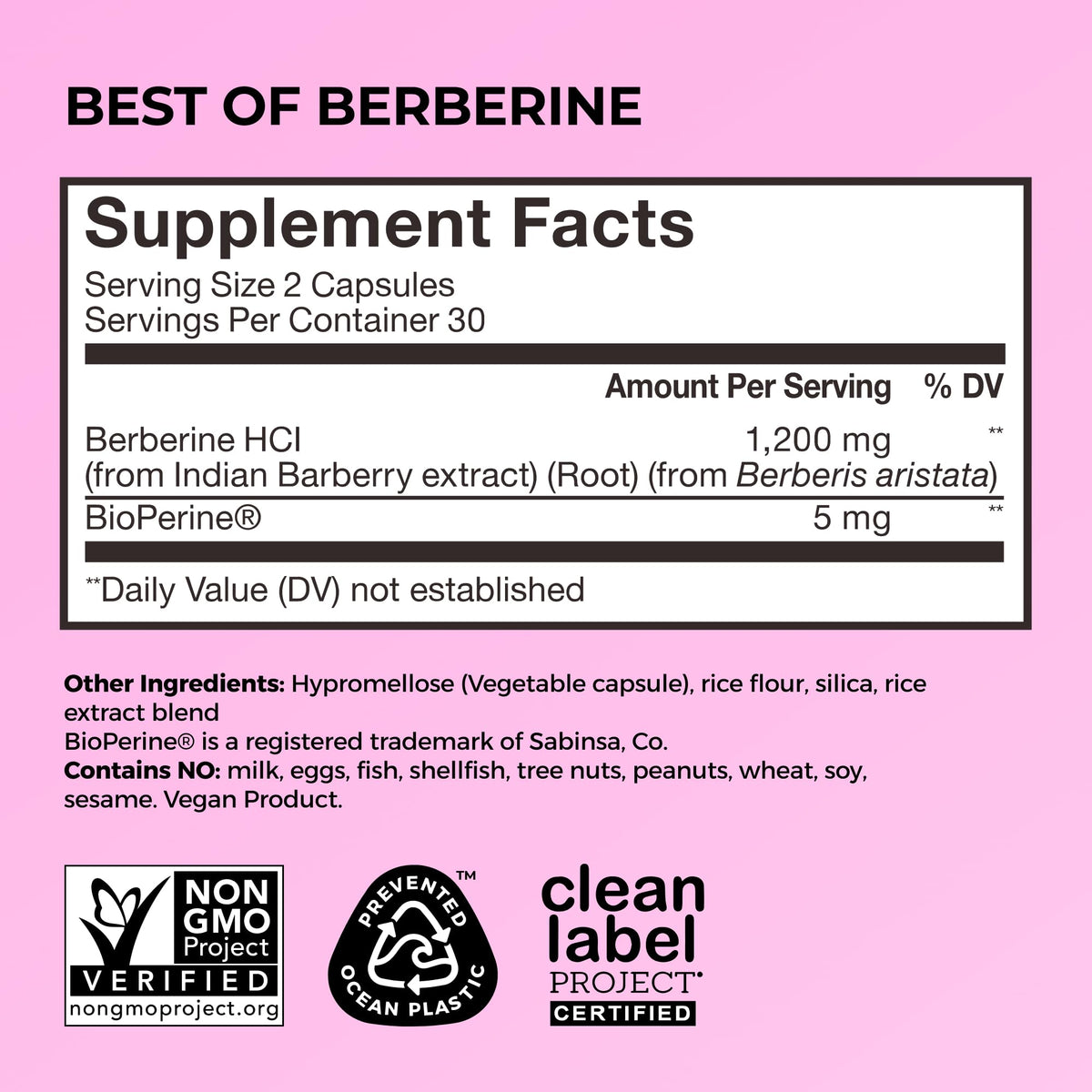 HUM Best of Berberine Supplement 1200mg, Pure Potency for Metabolic Wellness, Gut Health, Pure Berberine Supplements Enhanced - OmniHealth US