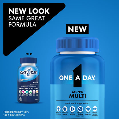 One A Day Multivitamin for Men - Daily Mens Multivitamins with Vitamin D, Zinc, Folic Acid, and B Vitamins, Physical Energy Support, 200 Count - OmniHealth US