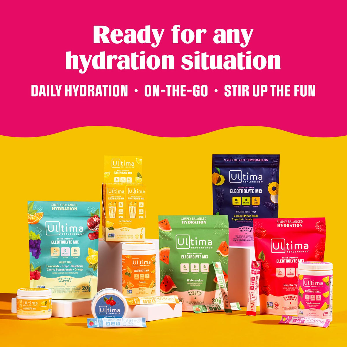 Ultima Replenisher Daily Electrolyte Drink Mix – Cherry Pomegranate, 20 Stickpacks Ultima ReplenisherBuy Supplements Australia