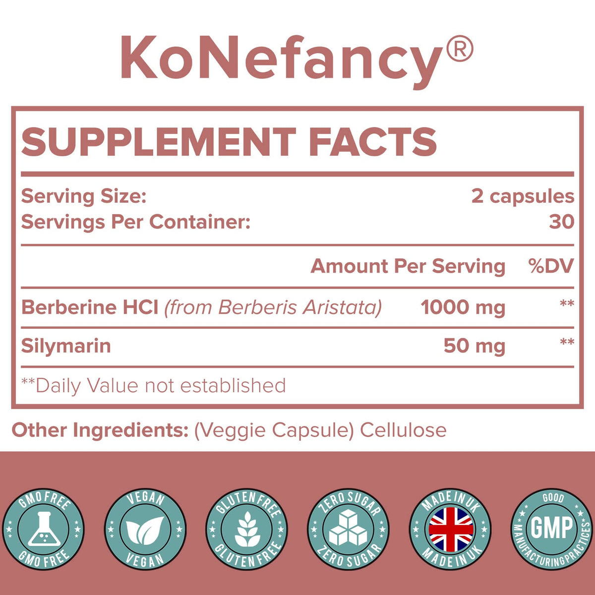 KoNefancy Berberine HCL Supplement 1000mg, High Absorption Berberine Plus Vegan KoNefancyBuy Supplements Australia