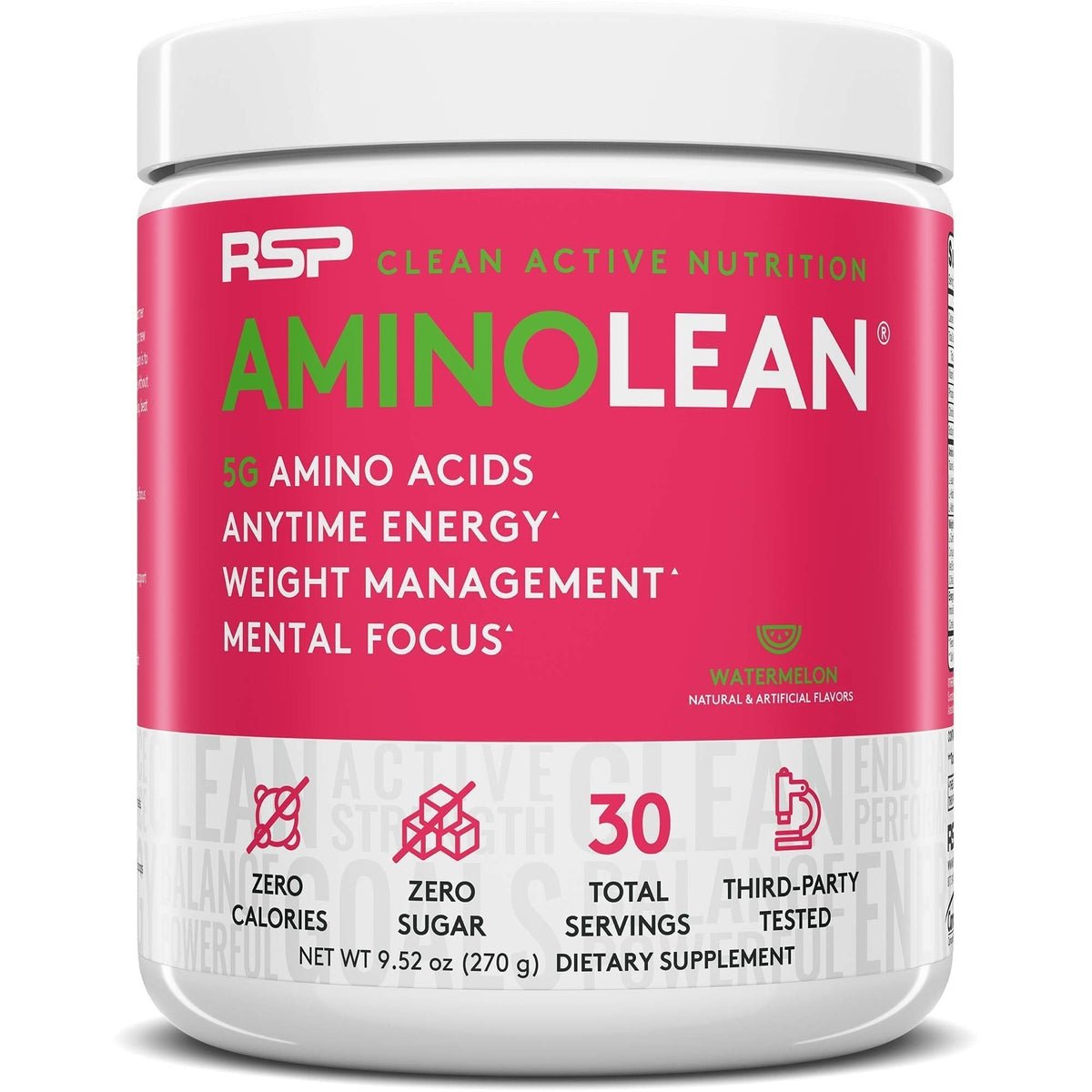 RSP NUTRITION AminoLean Pre Workout Energy (Watermelon 30 Servings) with AminoLean Recovery Post Workout Boost (Tropical Island Punch 30 Servings)