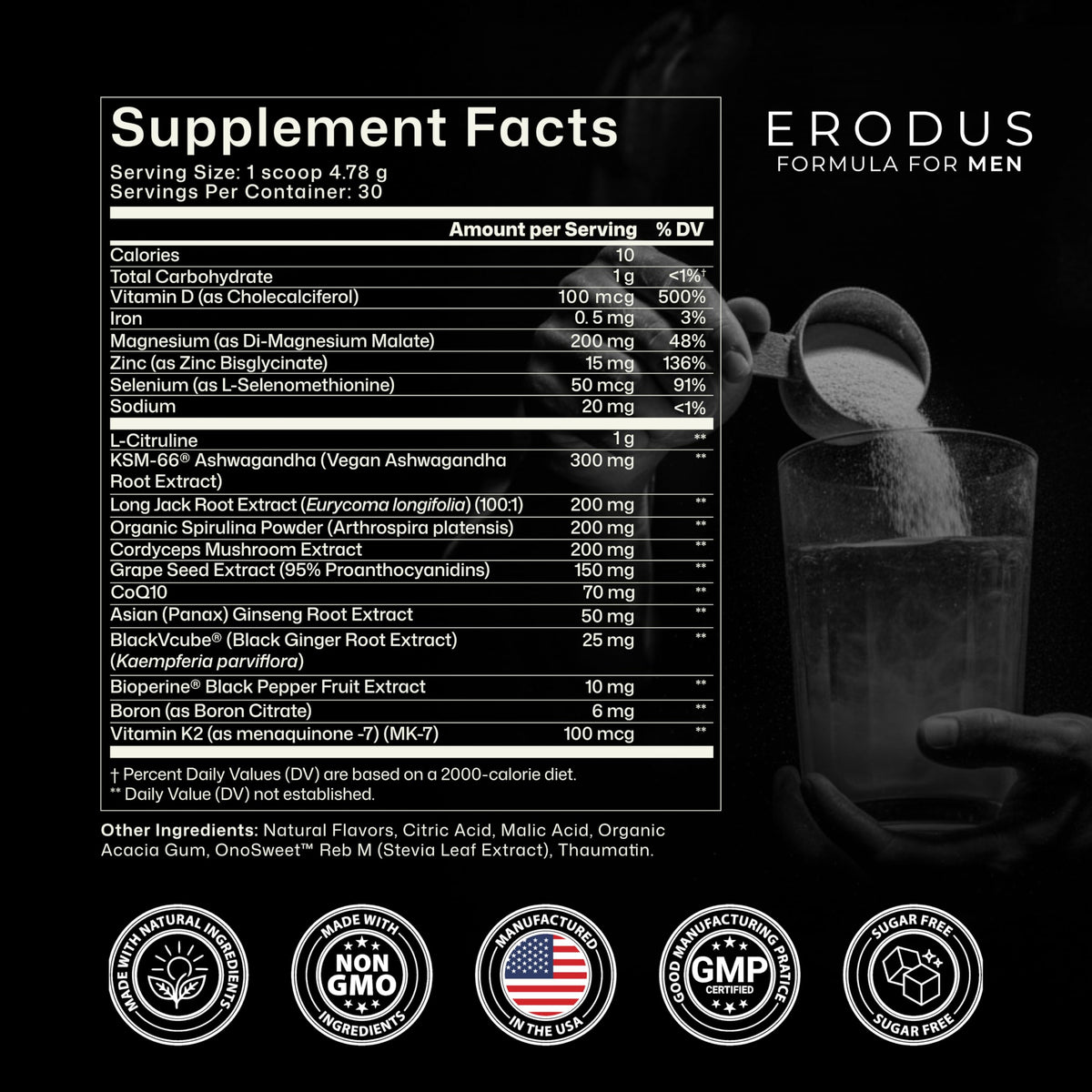 ERODUS Formula for Men - Advanced Testosterone Support Powder - Energy & Gym Supplement for Men - Supports Healthy Testosterone Levels & Physical Performance - with Ashwagandha (30 Day Supply) ERODUSBuy Supplements Australia