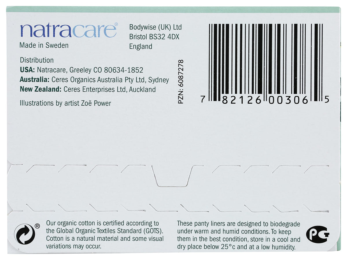 Natracare Natural Organic Curved Panty Liners, with Certified Organic Cotton, Ecologically Certified NATRACAREBuy Supplements Australia