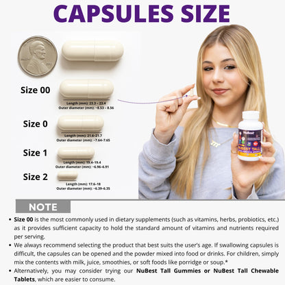 NuBest Tall 10+ Premium Bone Strength Formula, Enhanced Immunity and Overall Health for Age 10+ with Calcium, Vitamin D3, Vitamin K2 - OmniHealth US