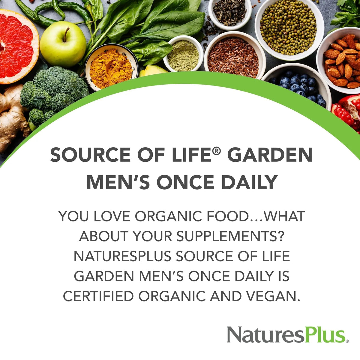 NaturesPlus Source of Life Garden Men’s Once Daily Multivitamin - 30 Tablets - Supports Energy & Stamina Nature's Plus