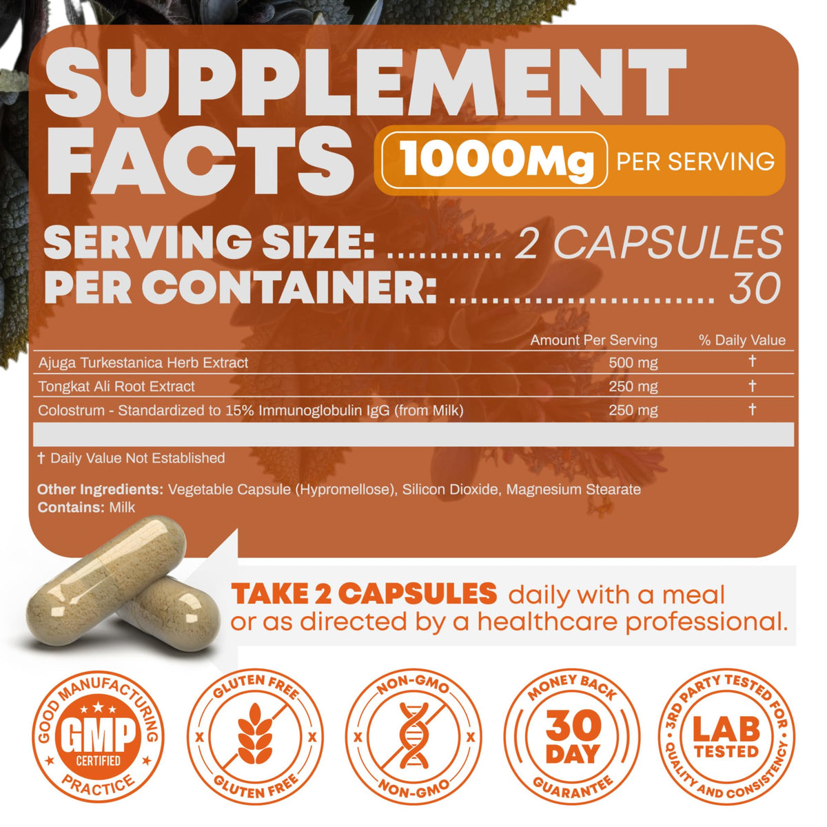 Peak Revival-X Turkesterone & Tongkat Ali 1000mg Supplement - 500mg