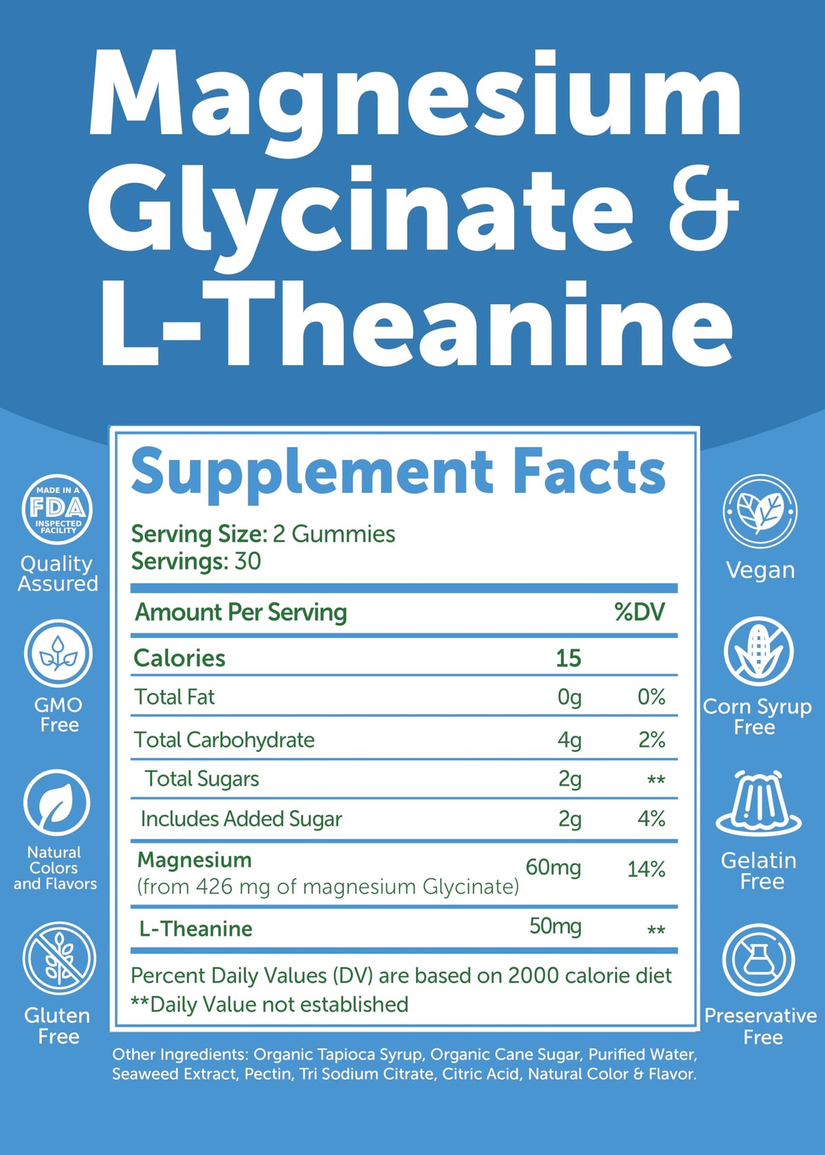 Lunakai USA Made Magnesium Glycinate Gummies with L-Theanine for Kids & Adults – 420mg Magnesium Supplement for Calm - OmniHealth US