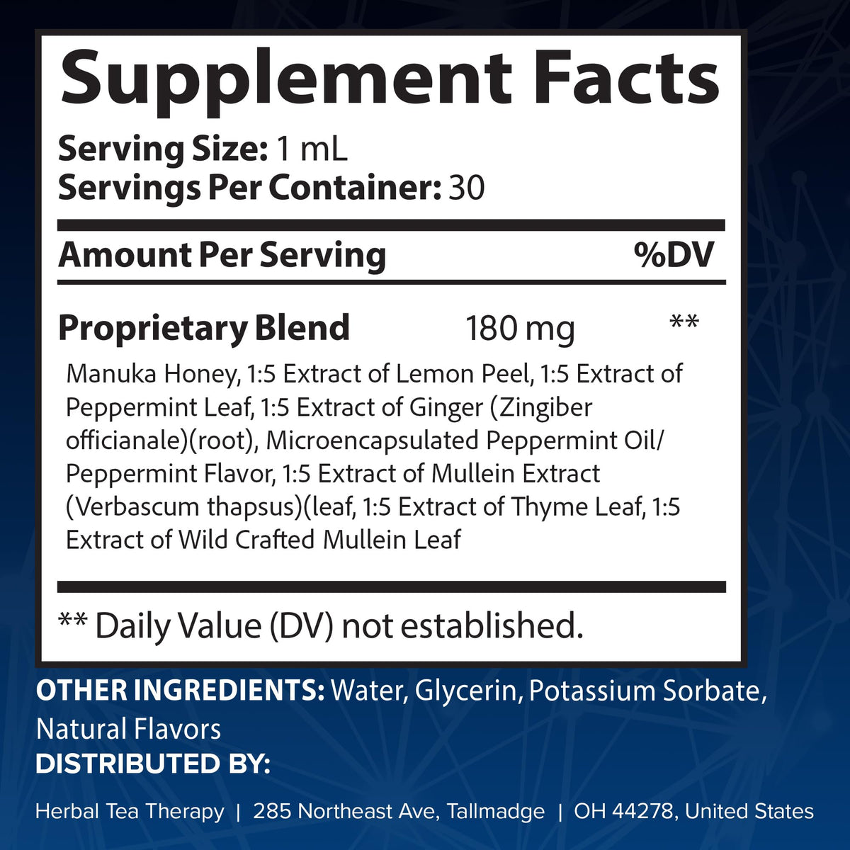 Herbal Tea Therapy Lung Renew Mullein Drops for Lungs (1 fl. oz.): Peppermint, Thyme, & Mullein Leaf Extract for Lungs Detox & Daily Respiratory Comfort - GMO-Free & Made in USA Herbal Tea TherapyBuy Supplements Australia