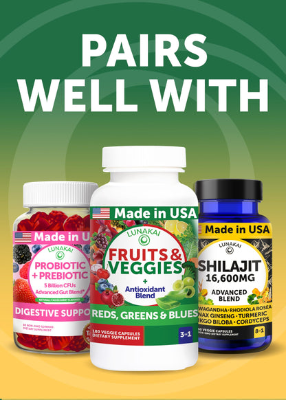 Lunakai USA Made Pure Moringa Capsules – Advanced Moringa Leaf Extract Supplement with Ashwagandha, Boswellia - OmniHealth US