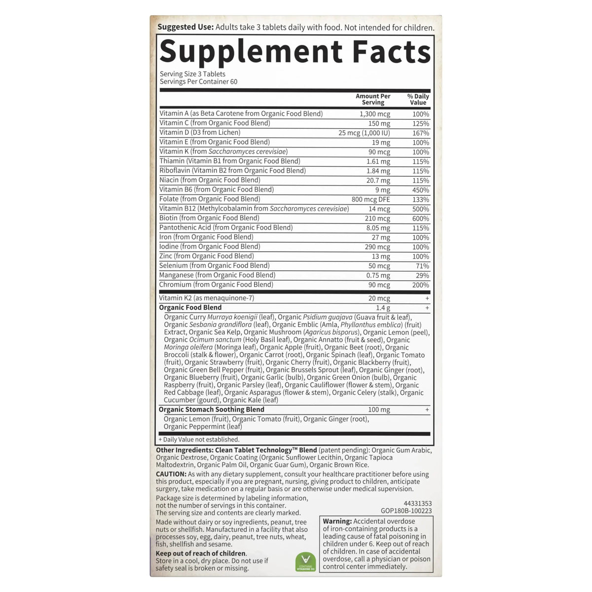Garden of Life Organics Women’s Prenatal Multivitamin with Vitamin D3, B6, B12, C & Iron, Folate for Energy & Healthy Fetal Development – Organic Garden of LifeBuy Supplements Australia