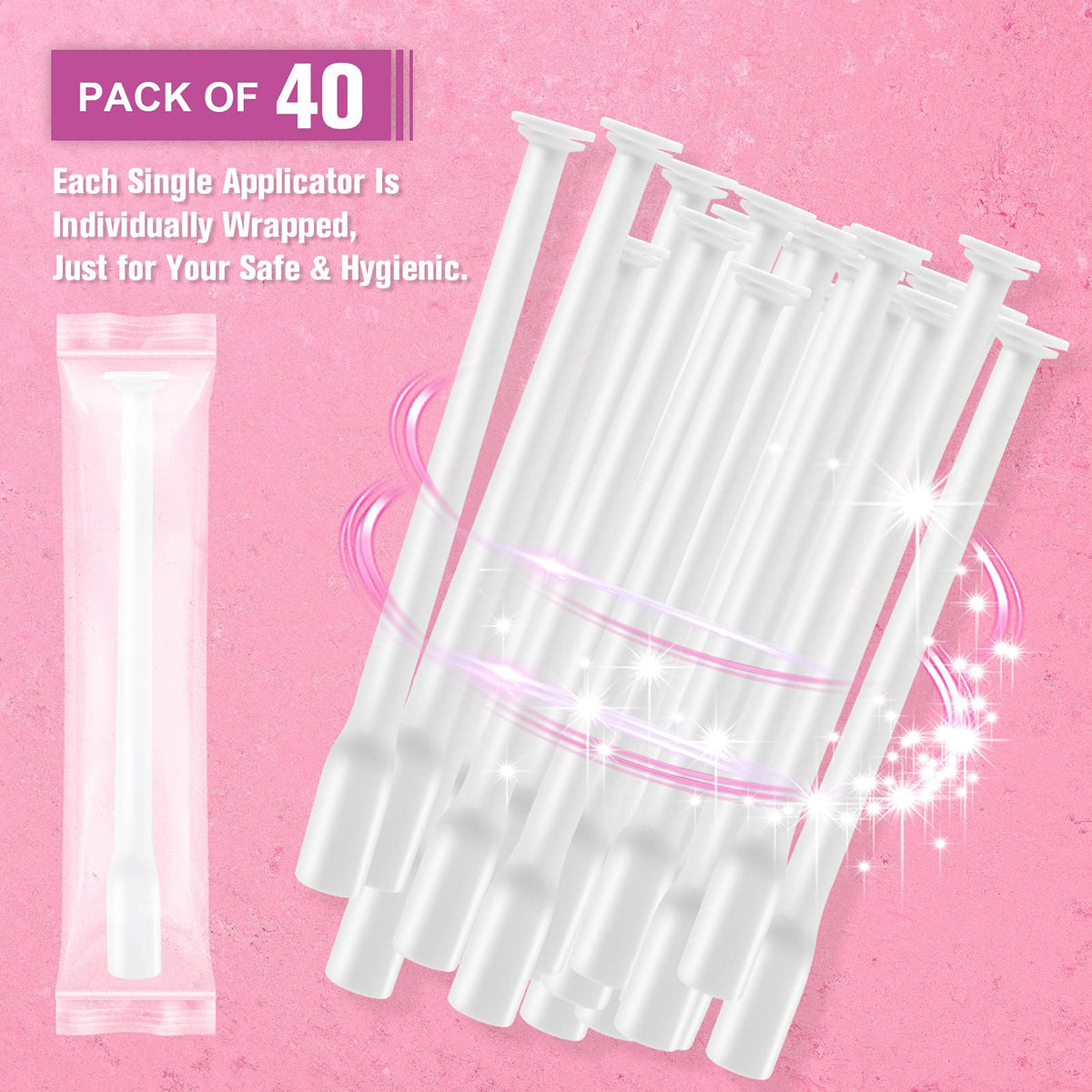 Nieteyrue (40 Packs) Disposable Vaginial Applicators Individually Wrapped Hygienic Fit NieteyrueBuy Supplements Australia