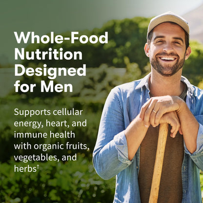 Garden of Life Once Daily Whole Food Multivitamin for Men, Organic Mens Vitamins & Minerals, Vitamin C, Zinc, Vegan, for Health & Well-Being, 60 Tablets - OmniHealth US