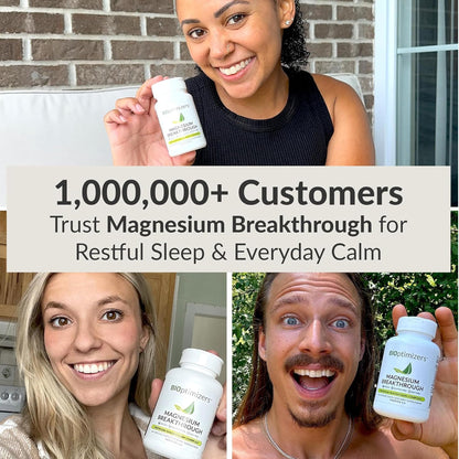 BIOptimizers Magnesium Breakthrough Supplement with 500mg - 7 Forms of Magnesium: Glycinate, Malate, Citrate, and More - Natural Support for Sleep and Cognitive Function -60 Capsules- Calming Vitamins - OmniHealth US