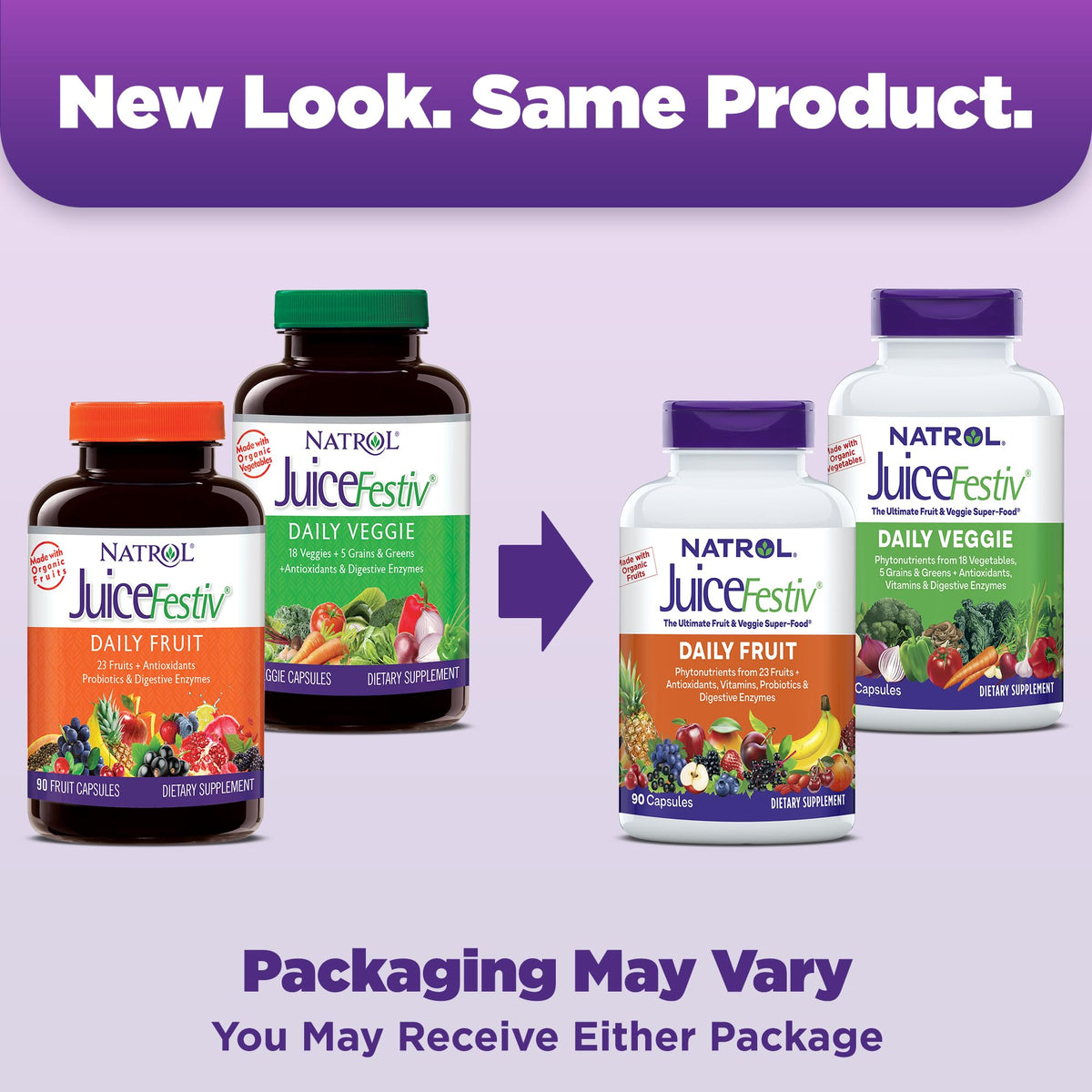 Natrol JuiceFestiv, Vitamins and Supplements for Nutrition & Well-Being, Antioxidants for Cellular Health, 90 Capsules - OmniHealth US