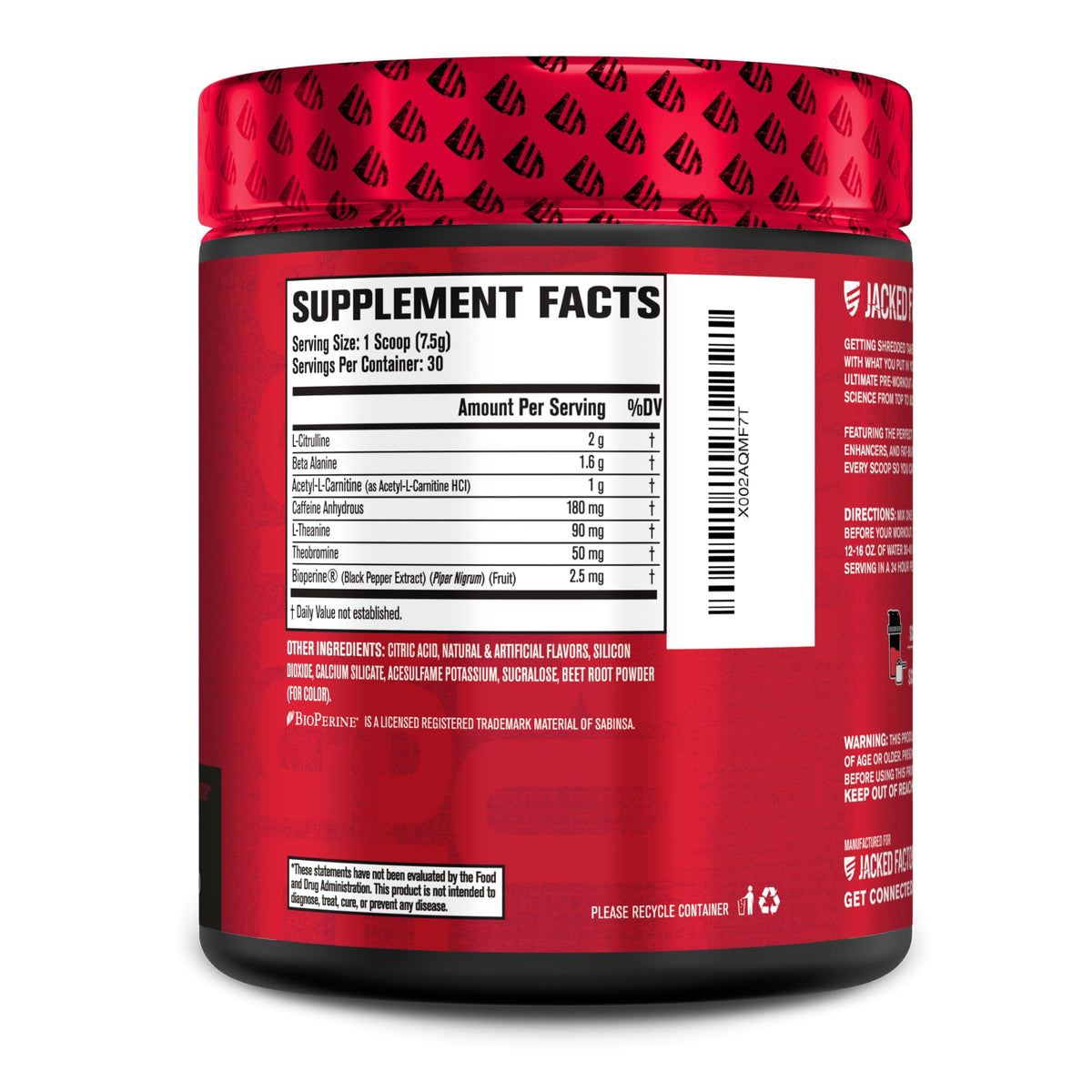 Jacked Factory NITROSURGE Shred Pre Workout Supplement - Energy Booster, Instant Strength Gains, Sharp Focus, Powerful Pumps - Nitric Oxide Booster & PreWorkout Powder - 30Sv, Fruit Punch - OmniHealth US