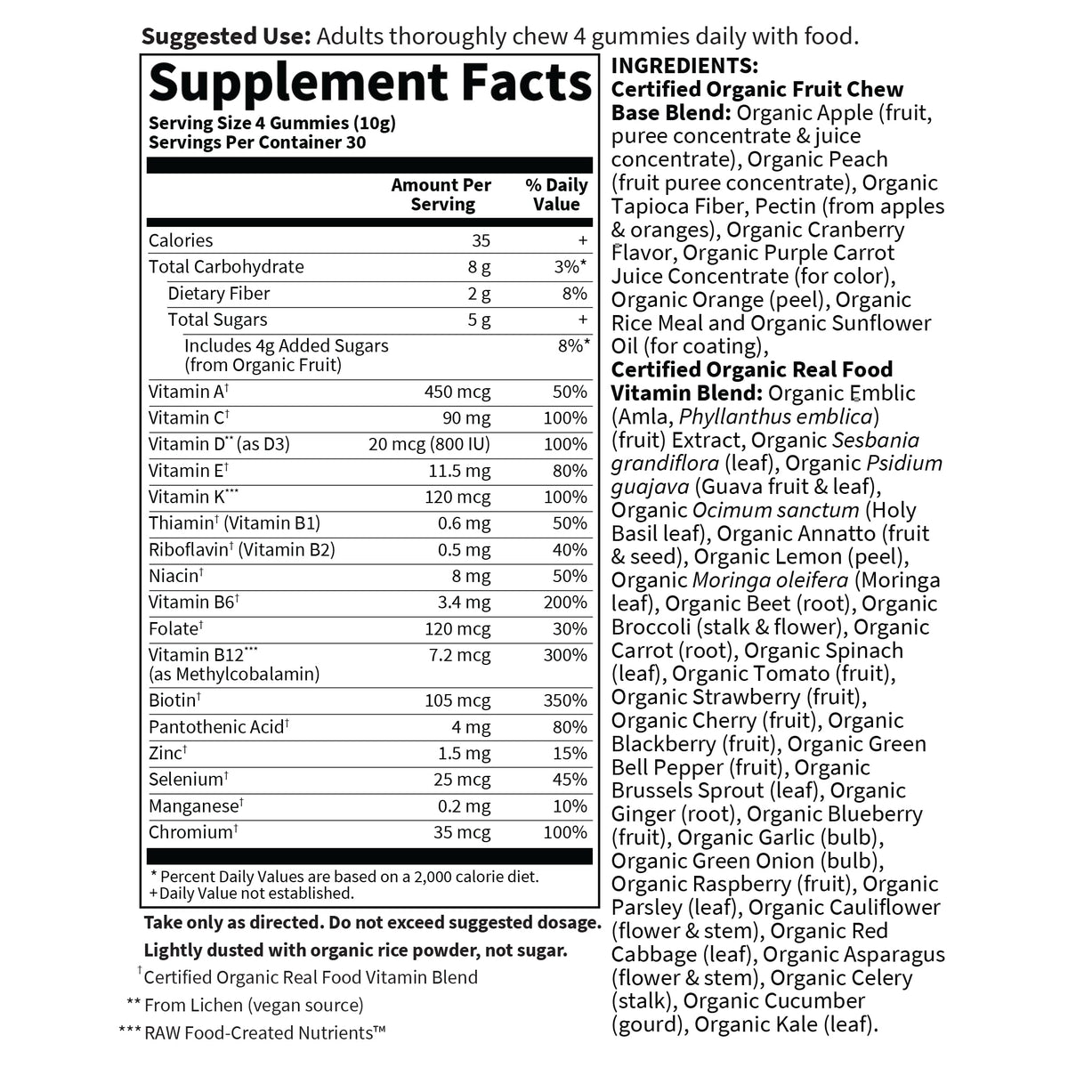 Garden of Life Organics Men's Gummy Vitamins - Berry - Certified Organic, Non-GMO, Vegan, Kosher Complete Multi - Methyl B12, C & D3 - Gluten - OmniHealth US