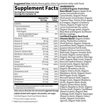 Garden of Life Organics Men's Gummy Vitamins - Berry - Certified Organic, Non-GMO, Vegan, Kosher Complete Multi - Methyl B12, C & D3 - Gluten - OmniHealth US