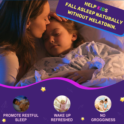 Kids Sleep Gummies - Magnesium Glycinate Gummies, Melatonin Free Sleep Aid | Magnesium, Calcium, D3, B6, L Theanine - OmniHealth US