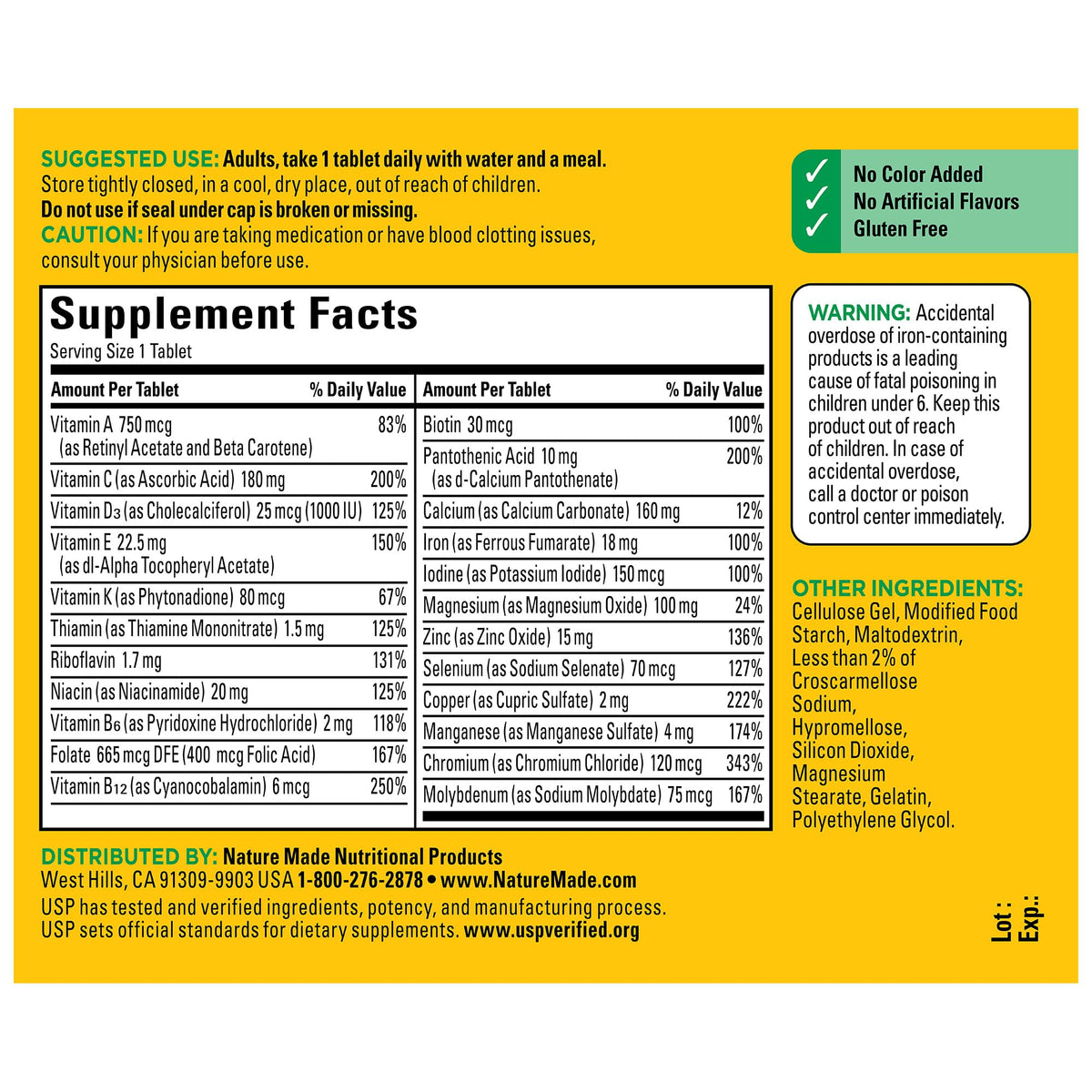 Nature Made Multivitamin Tablets with Vitamin D3 and Iron, 130 Count for Daily Nutritional Support Nature MadeBuy Supplements Australia