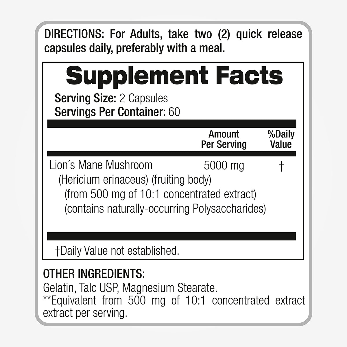 Lab | Lions Mane | 5000 mg per Serving | 120 Capsules | lions mane supplement | lions mane FITO MEDIC'SBuy Supplements Australia
