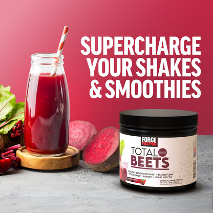 Force Factor Total Beets Drink Mix Superfood Powder with Nitrates to Support Circulation, Blood Flow, Nitric Oxide, Energy, Endurance, and Stamina - OmniHealth US