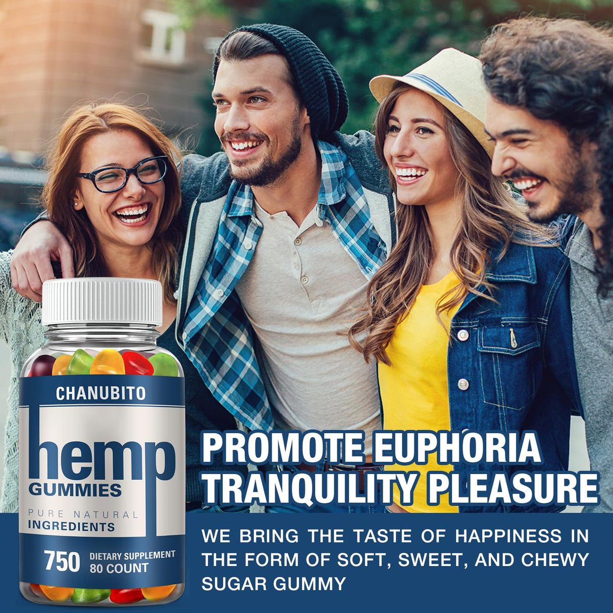 Hemp Gummies Organic High Potency Hemp Supplement - Pain, Sleep, Stress CHANUBITOBuy Supplements Australia