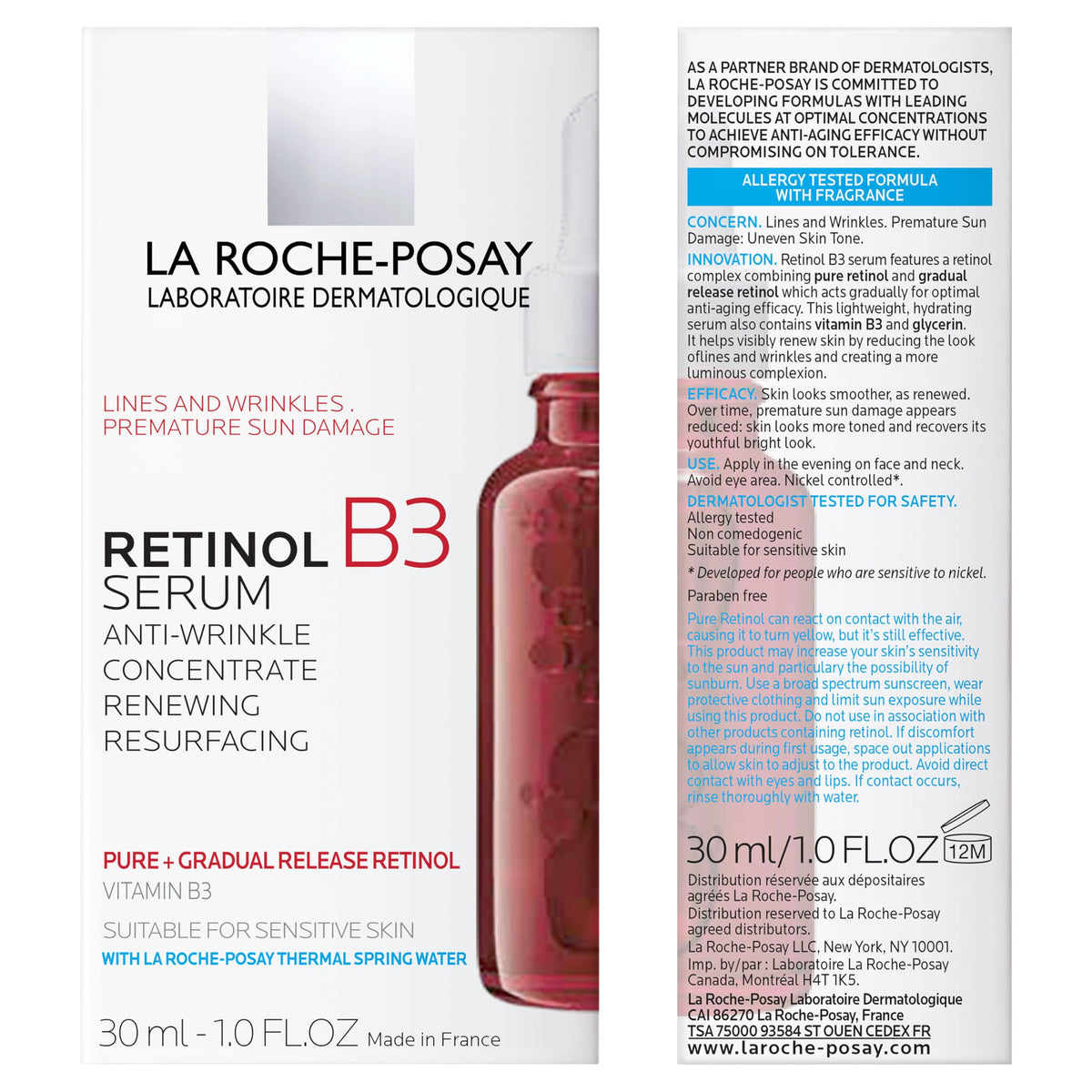 La Roche-Posay Pure Retinol Face Serum with Vitamin B3, Anti Aging Face Serum for Lines, OmniHealth US