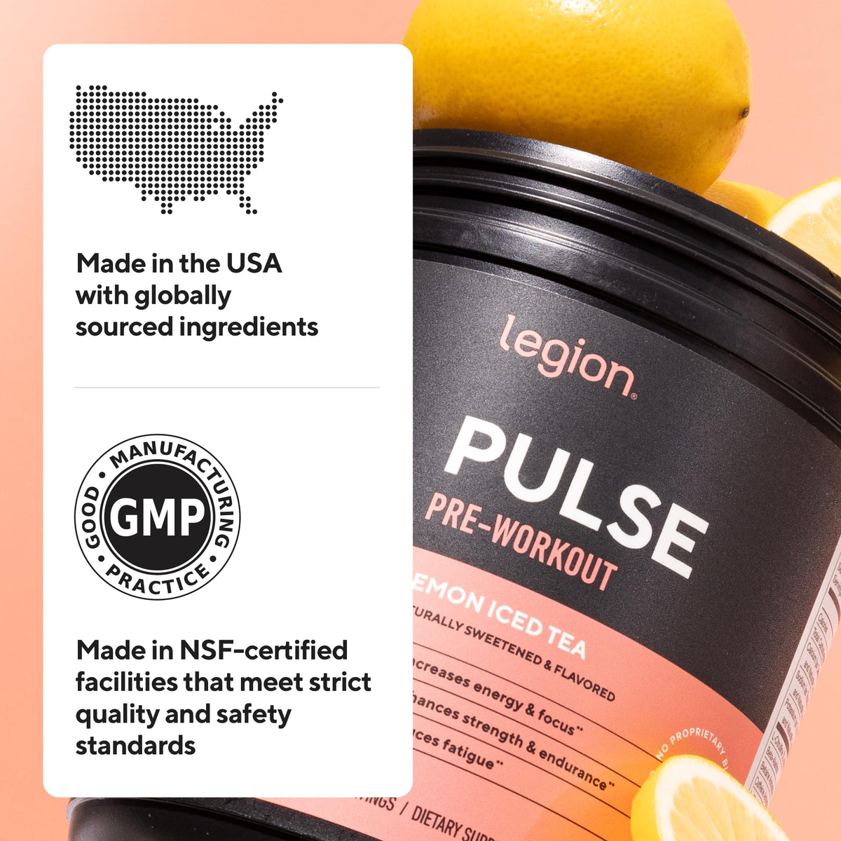LEGION Pulse Pre Workout Supplement - All Natural Nitric Oxide Preworkout Drink to Boost Energy, Creatine Free, Naturally Sweetened, OmniHealth US