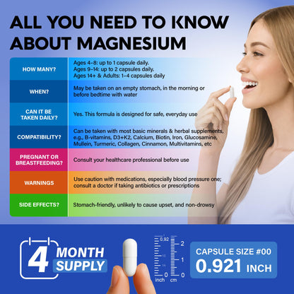 Magnesium Glycinate 500 mg - Chelated Supplement - High Absorption Form of Magnesium - Support for Sleep, Muscle & Heart Health - OmniHealth US