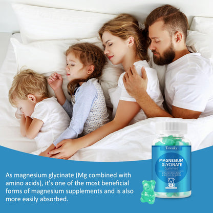 Magnesium Glycinate Gummies 500mg, Sugar-Free for Adults & Kids, Magnesium Gummies for Sleep, Stress & Muscle Relief, Supports Bone & Nerve Health, OmniHealth US