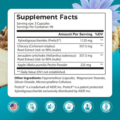 PUREHEALTH Research Improbiome - Prebiotic Fiber - Natural Support for Healthy Gut Prebiotics - Digestive Nutritional Supplements - with Jerusalem Artichoke, OmniHealth US