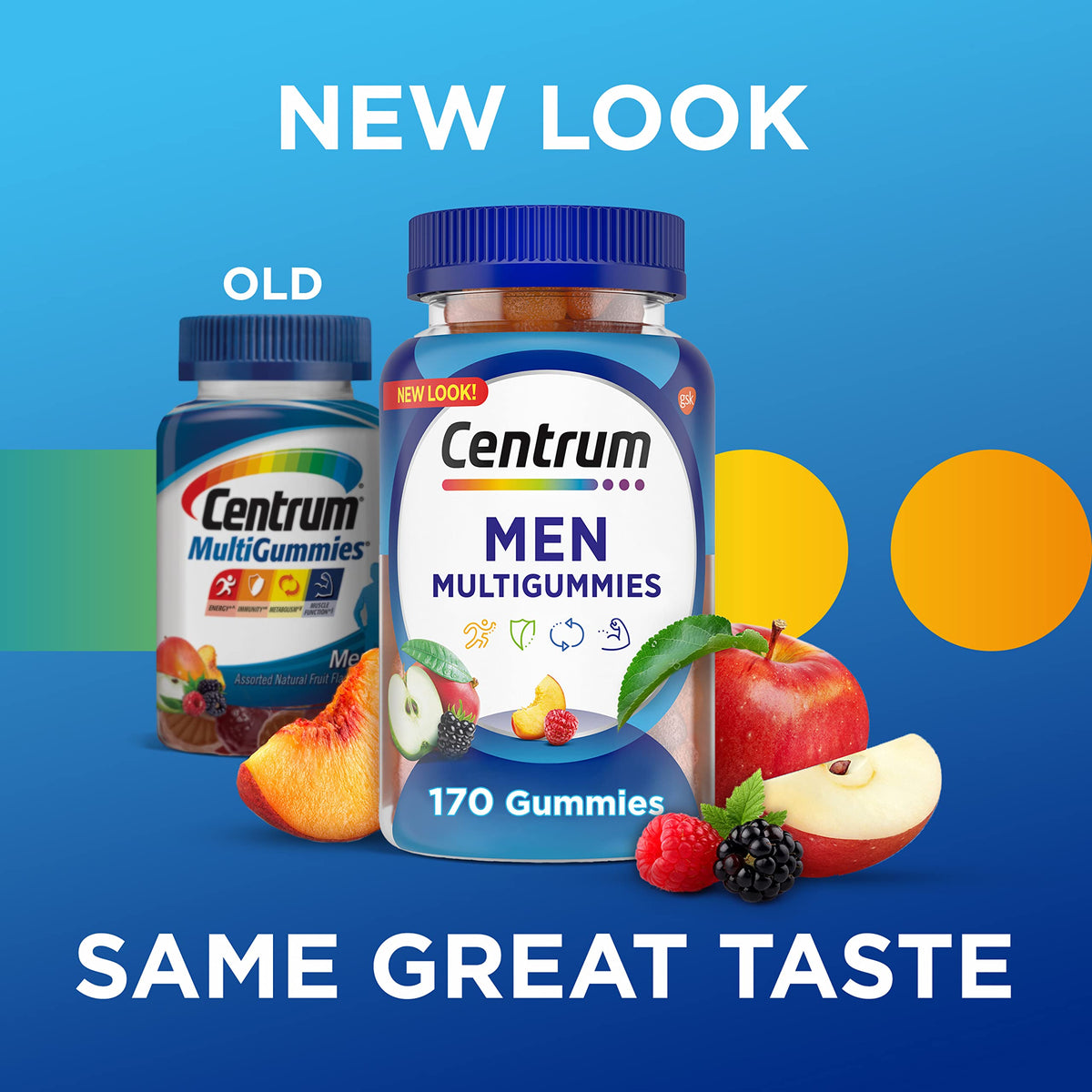 Centrum MultiGummies Gummy Multivitamin for Men, Multivitamin/Multimineral Supplement with Selenium, Antioxidants and Vitamin D3 - OmniHealth US