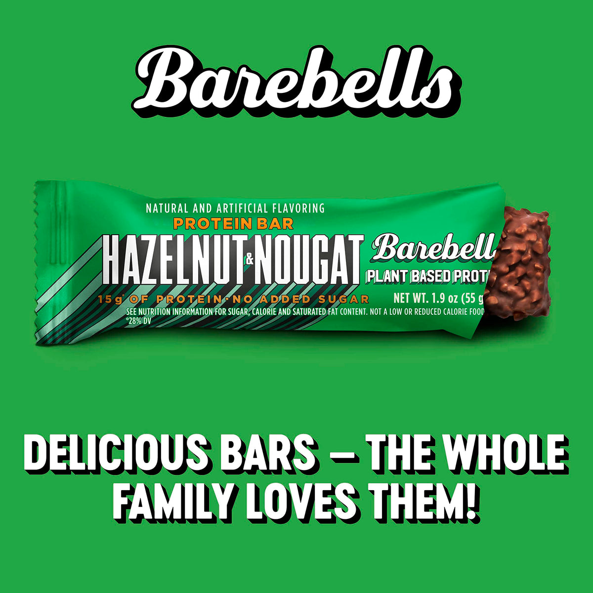Barebells Vegan Protein Bars Hazelnut & Nougat - 12 Count, 1.9oz Bars - Features Plant BAREBELLSBuy Supplements Australia
