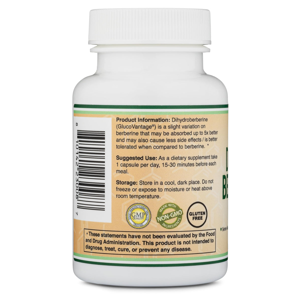 Dihydroberberine Supplement 100mg, 60 Capsules (Patented GlucoVantage Super - OmniHealth US