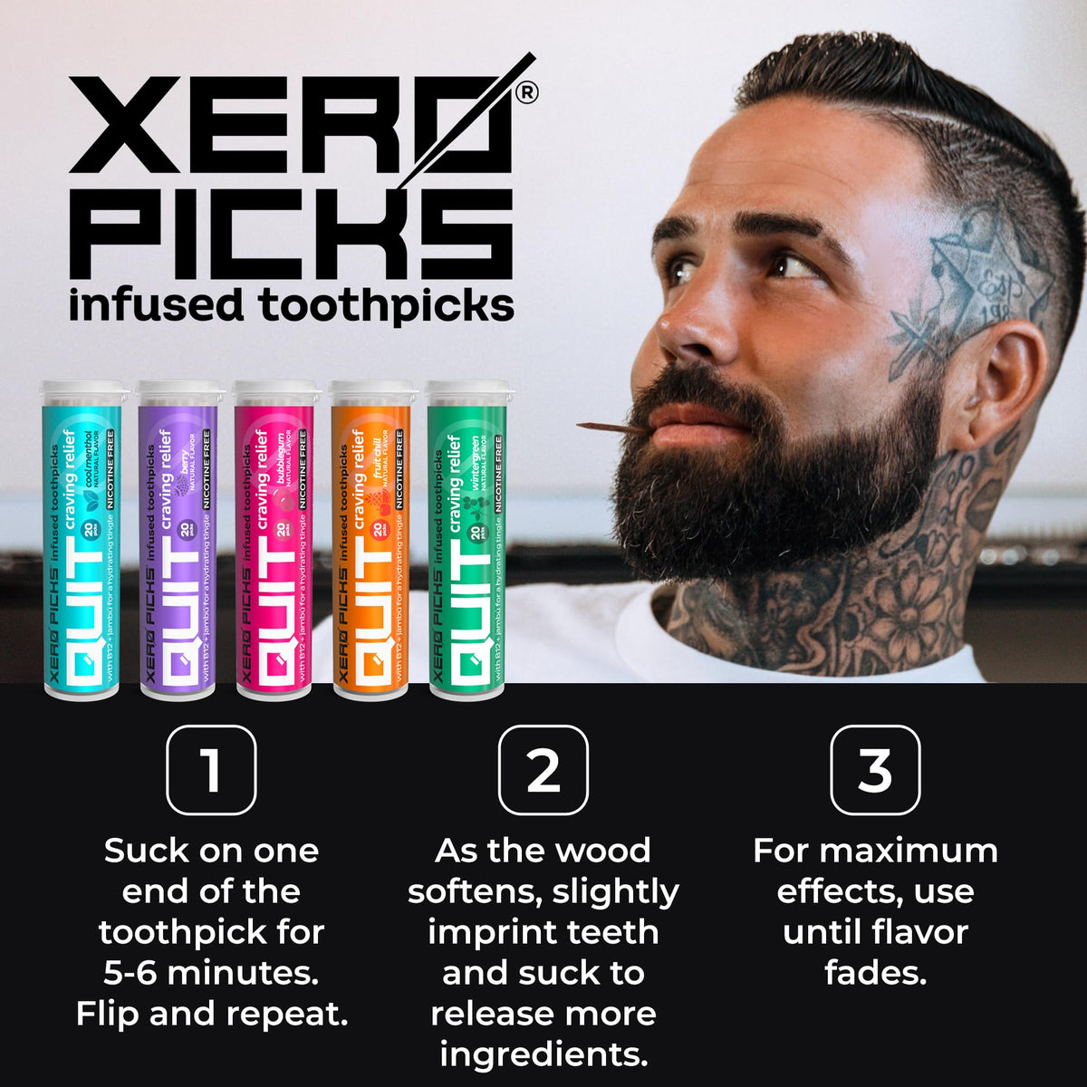 Xero Picks Infused Flavored Toothpicks to Help Quit Smoking - Nicotine Xero PicksBuy Supplements Australia