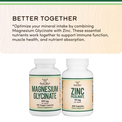 Magnesium Glycinate 400mg | 180 Capsules | Sleep, Muscle, & Heart Support | Vegan, Third Party Tested, Gluten Free - OmniHealth US