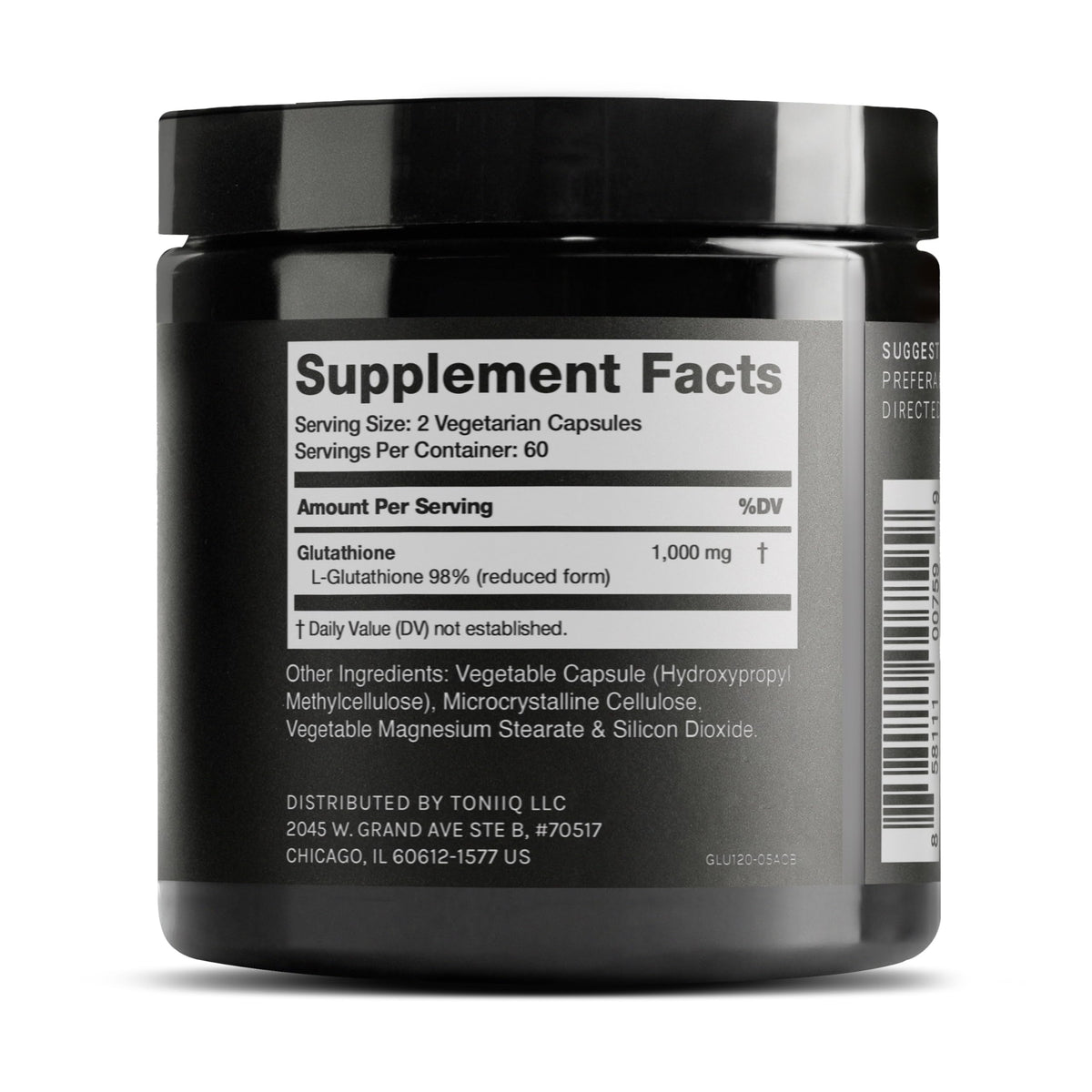 Toniiq Ultra High Strength Glutathione Capsules - 1000mg Concentrated Formula - 98%+ Highly Purified and Bioavailable - Non-GMO Fermentation - OmniHealth US