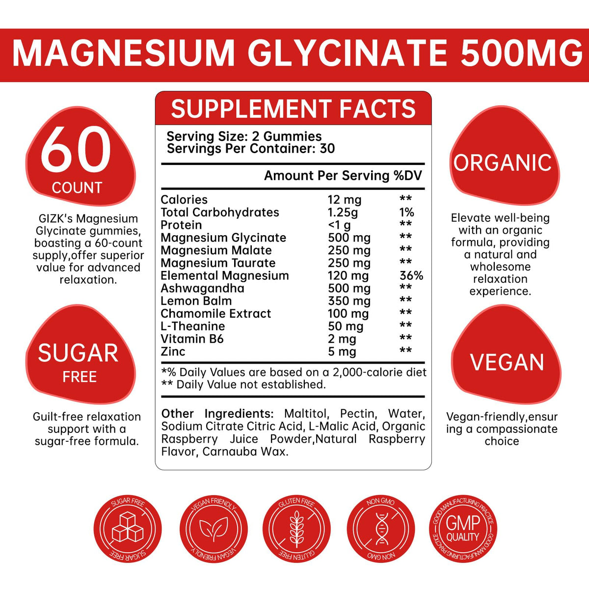 Magnesium Glycinate Gummies 500mg – Sugar Free Magnesium Gummies for Sleep, Stress, Muscle & Nerve Support – for Adults & Kids 4+, Vegan, No Melatonin - OmniHealth US