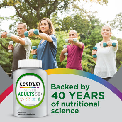 Centrum Silver Multivitamin for Adults 50 Plus, Multivitamin/Multimineral Supplement, Vitamin D3, B Vitamins, Gluten Free, Non-GMO Ingredients - OmniHealth US